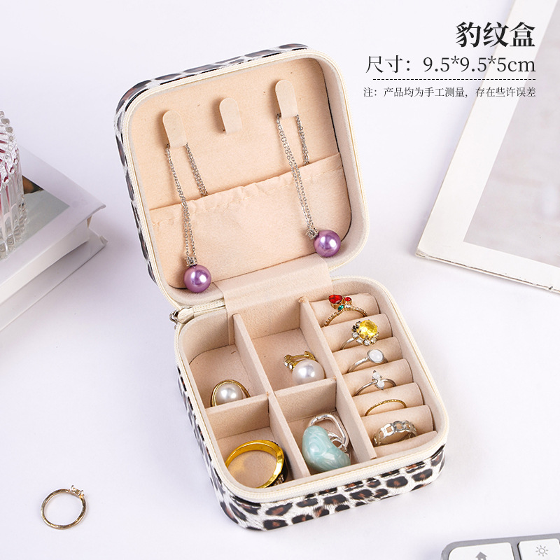 Mini caja de joyería cuadrada simple portátil, caja de anillo, pulsera, collar, pendiente, caja de almacenamiento, caja de joyería exquisita de alta gama