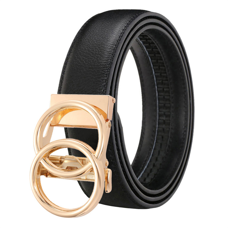 Simple double-ring men's automatic belt