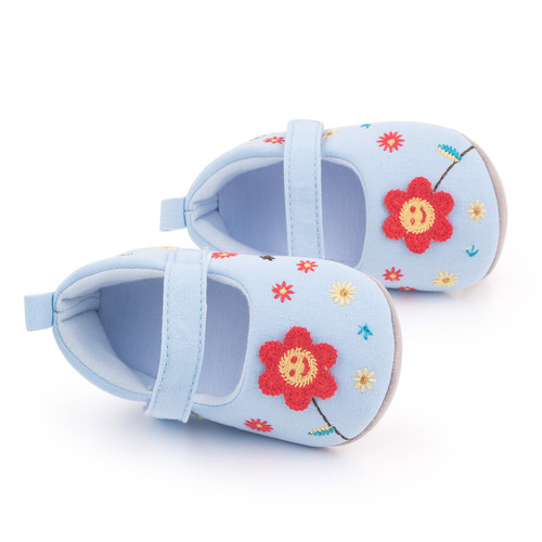 Spring and Autumn Little Flower Baby Princess Shoes Embroidered Baby Shoes Baby Shoes Soft Sole Toddler Shoes 2590