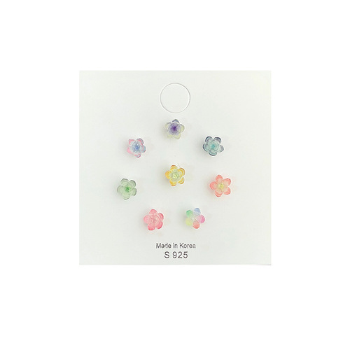 Spring and summer new super fairy silver needle colorful three-dimensional butterfly female earrings fresh and sweet fairy set earrings wholesale