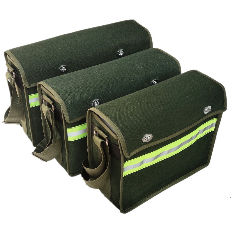 反光条工具包加厚帆布工具包多功能维修电工包工地专用耐磨工具兜