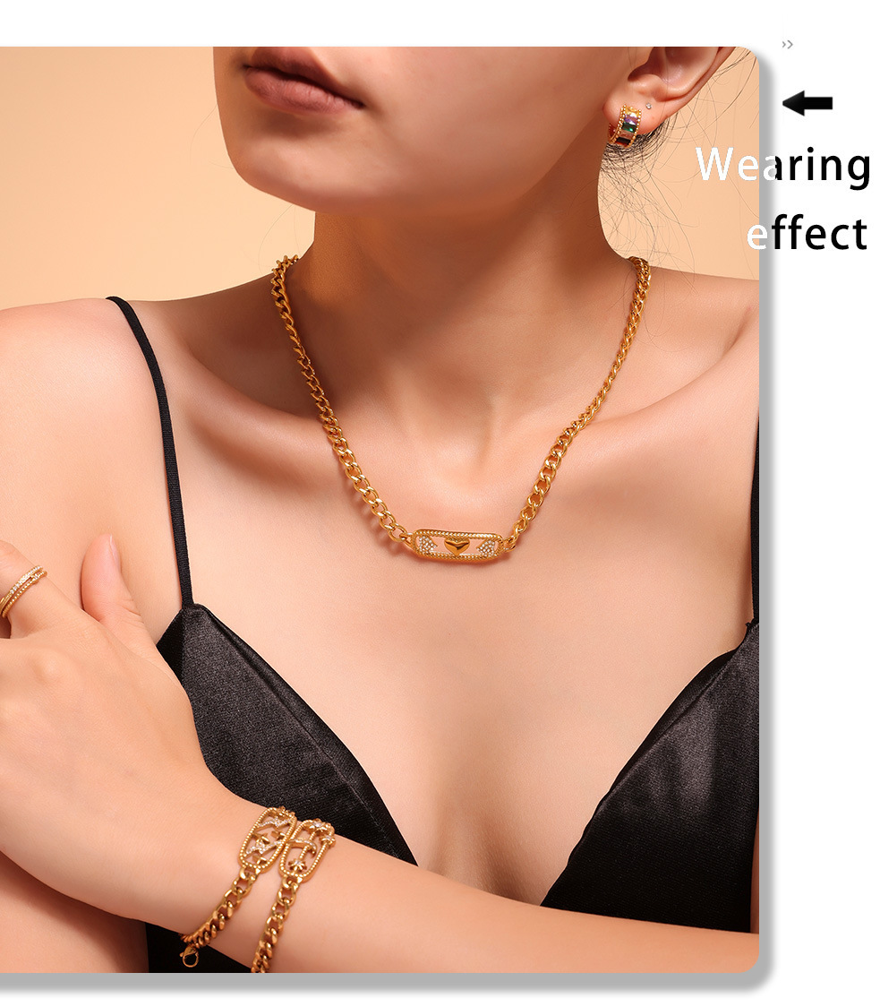 Set Collana E Bracciale Donna In Acciaio Titanio Stelle Lune_voghion.com