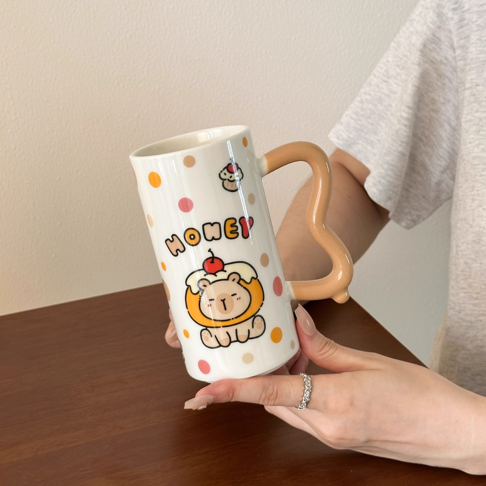 Taza de Cerámica de Capibara Resistente al Calor para Café de Oficina