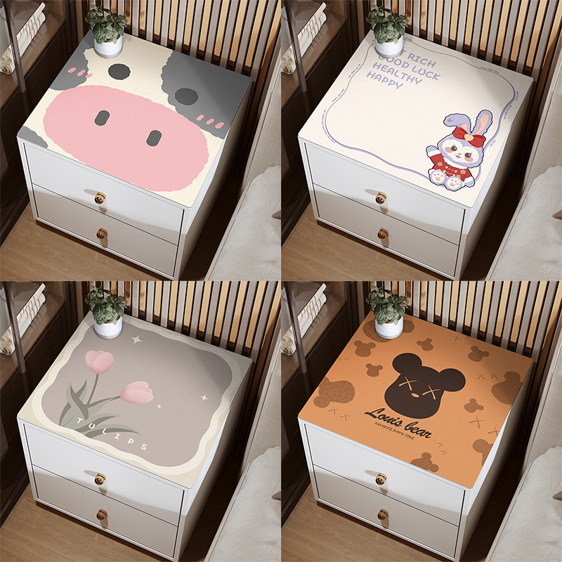 Mesita de noche cubierta de tela simple moderna toalla imitación de cuero escritorio impermeable a prueba de polvo estera de protección mesa de té estera de mesa a prueba de aceite