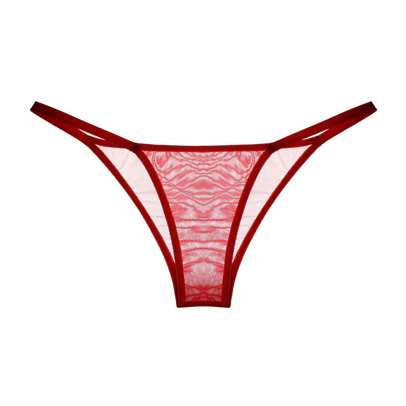 Transparent Temptation Two-Dimensional Sexy Japanese Style European and American Small Mini Women's Briefs Half-Pack Mesh Girl Underwear Low