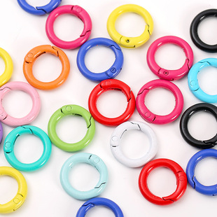 diy paint color spring buckle jewelry luggage accessories handmade round key ring link buckle luggage opening ring