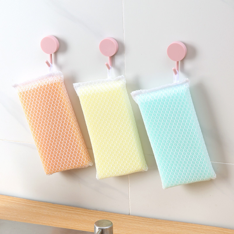 Cross-Border Mesh Easy-To-Foaming Oil-Removing Kitchen Cleaning Sponge Non-Stick Pan Special Soft Decontamination Dish Towel
