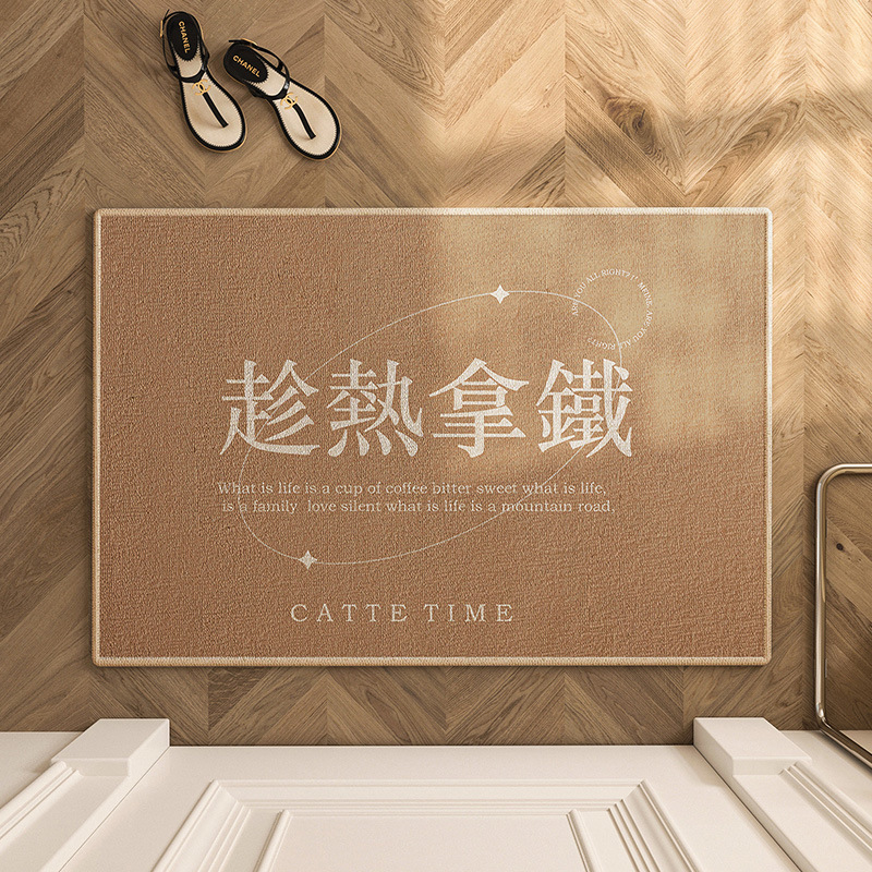 Luz de lujo americano de alto grado alfombra de la puerta de entrada interesante absorbente antideslizante resistente a las manchas hogar creativo Loop alfombra de piso de terciopelo