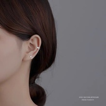 素面星星耳夹女简约小巧无耳洞网红耳骨环冷淡风气质耳环韩国潮流