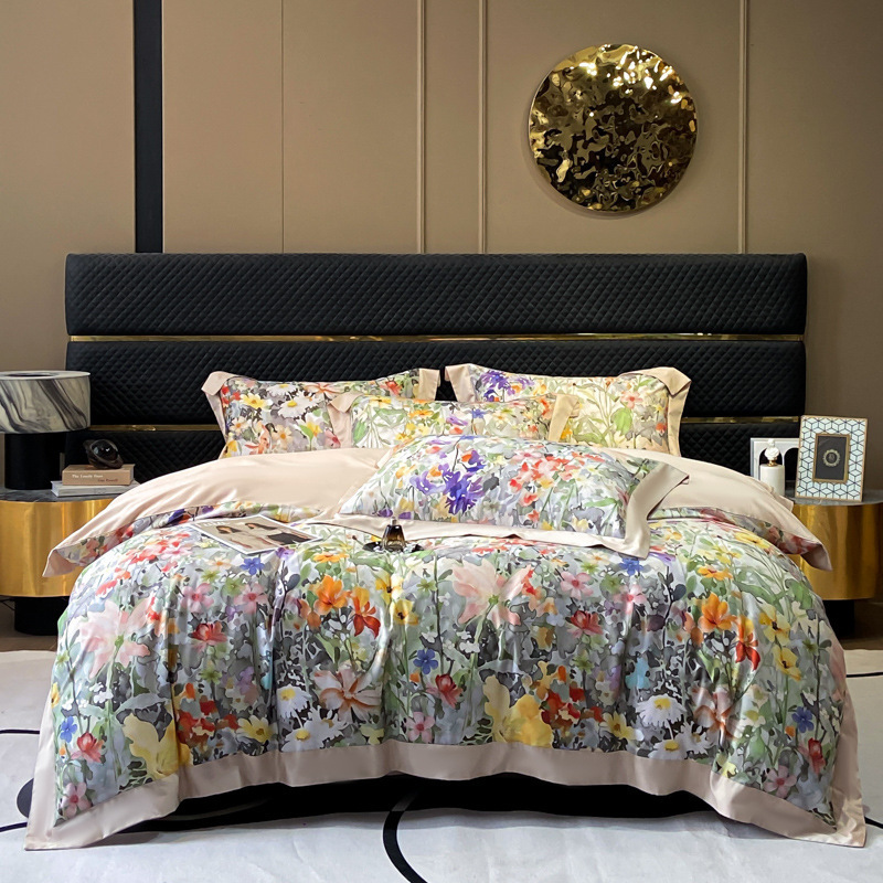 Set copripiumino in cotone raso elegante completo letto_voghion.com