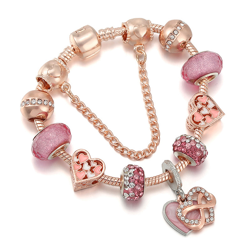 New European Charm Snake Bone Bracelet diy Unlimited Love Pendant Bracelet Women's Holiday Jewelry