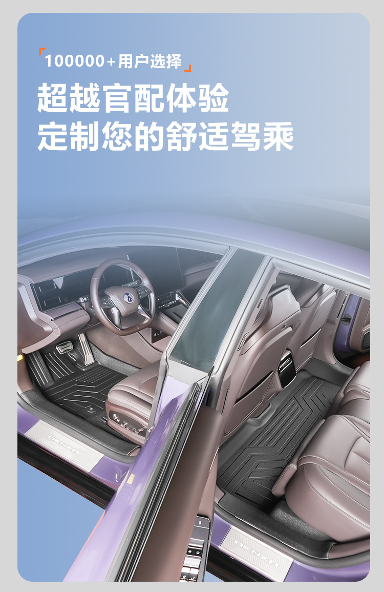 Suitable for BYD Denza Z9/Z9GT full coverage interior modification 24-piece TPE car floor mats