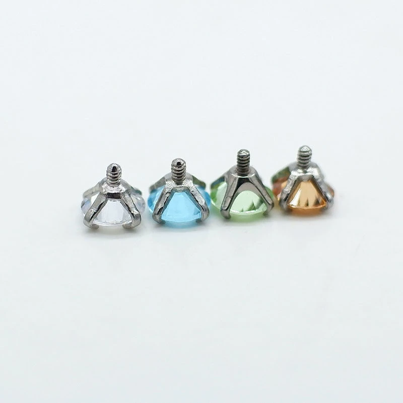Metal big zirconium, lip piercing, changeable earrings, accessories, 8mm, 5A, G23