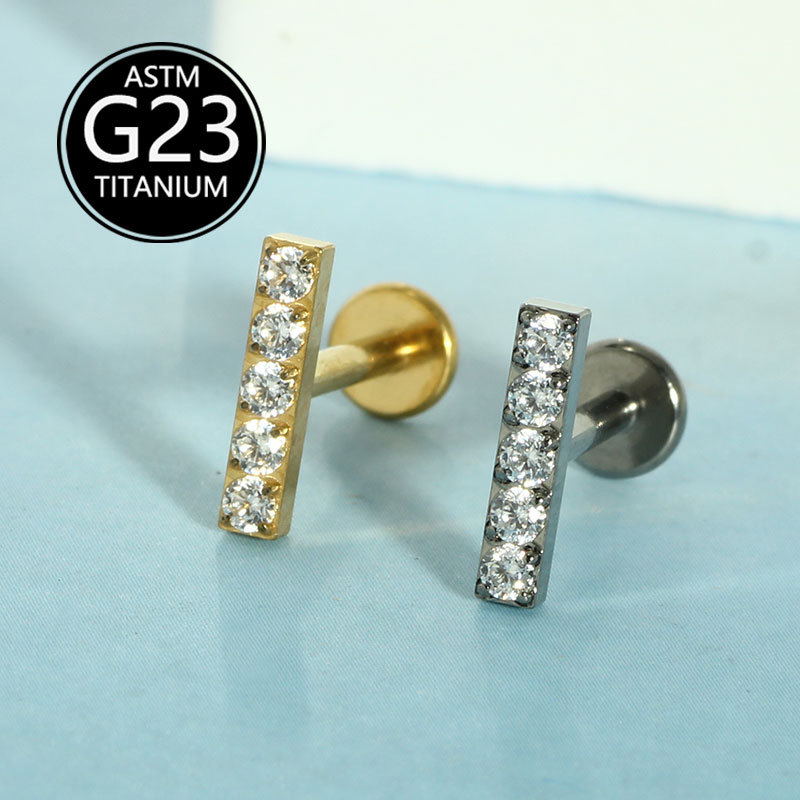 Pointed titanium steel lip stud product view