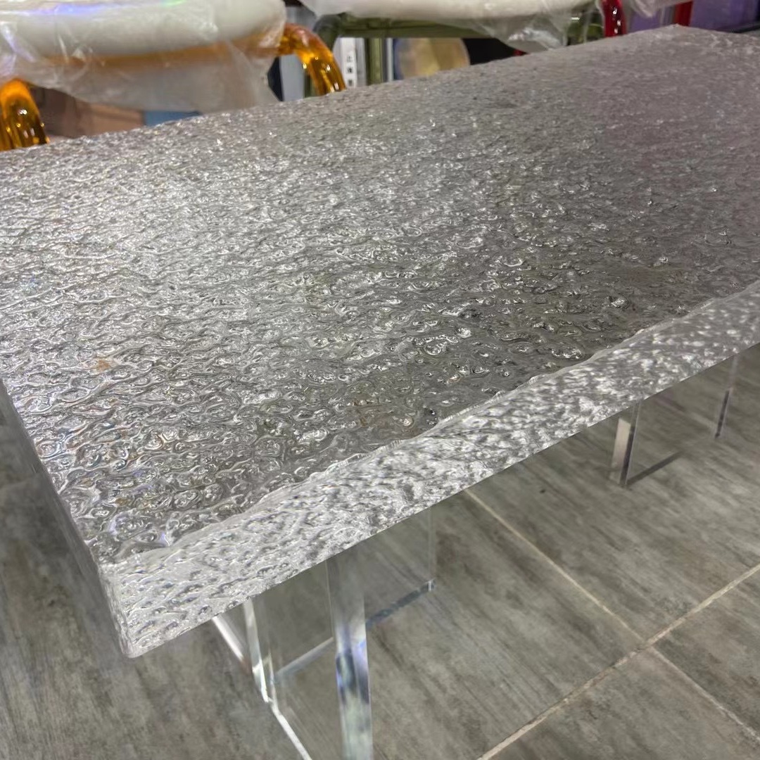 亚克力石头纹 茶几 会议桌 网红桌 条纹板石头纹水波纹桌腿