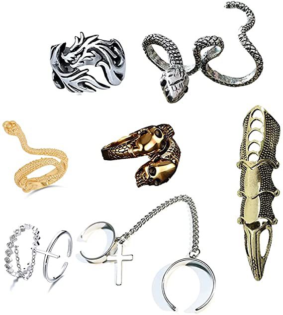 Retro Animal Alloy Plating Metal Open Ring 1 Set display picture 4