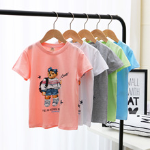 一件代發夏款童裝 背包美女熊 女童圓領休閑衫 兒童短袖T恤