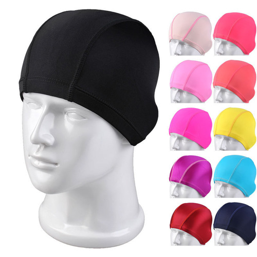 Swimming pool hot sale fashionable and versatile printed swimming caps with high elastic ear protection for adult men and women swimming caps wholesale