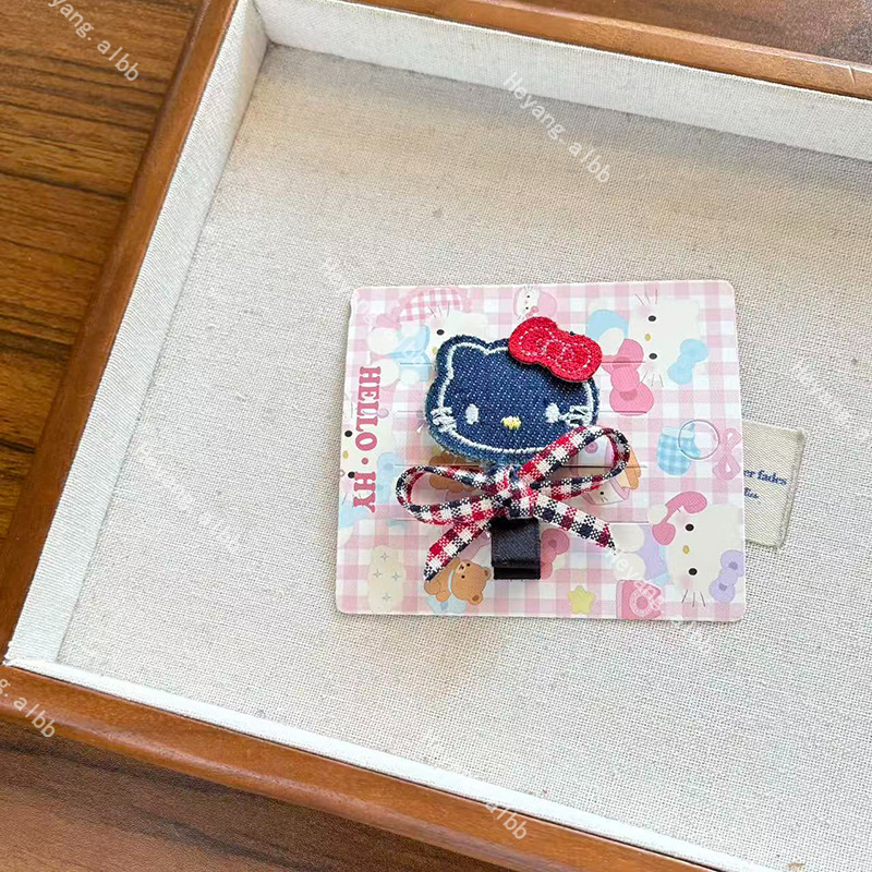 新款卡通猫咪刘海侧边夹发夹甜美少女心蕾丝边发圈发绳百搭发饰|undefined