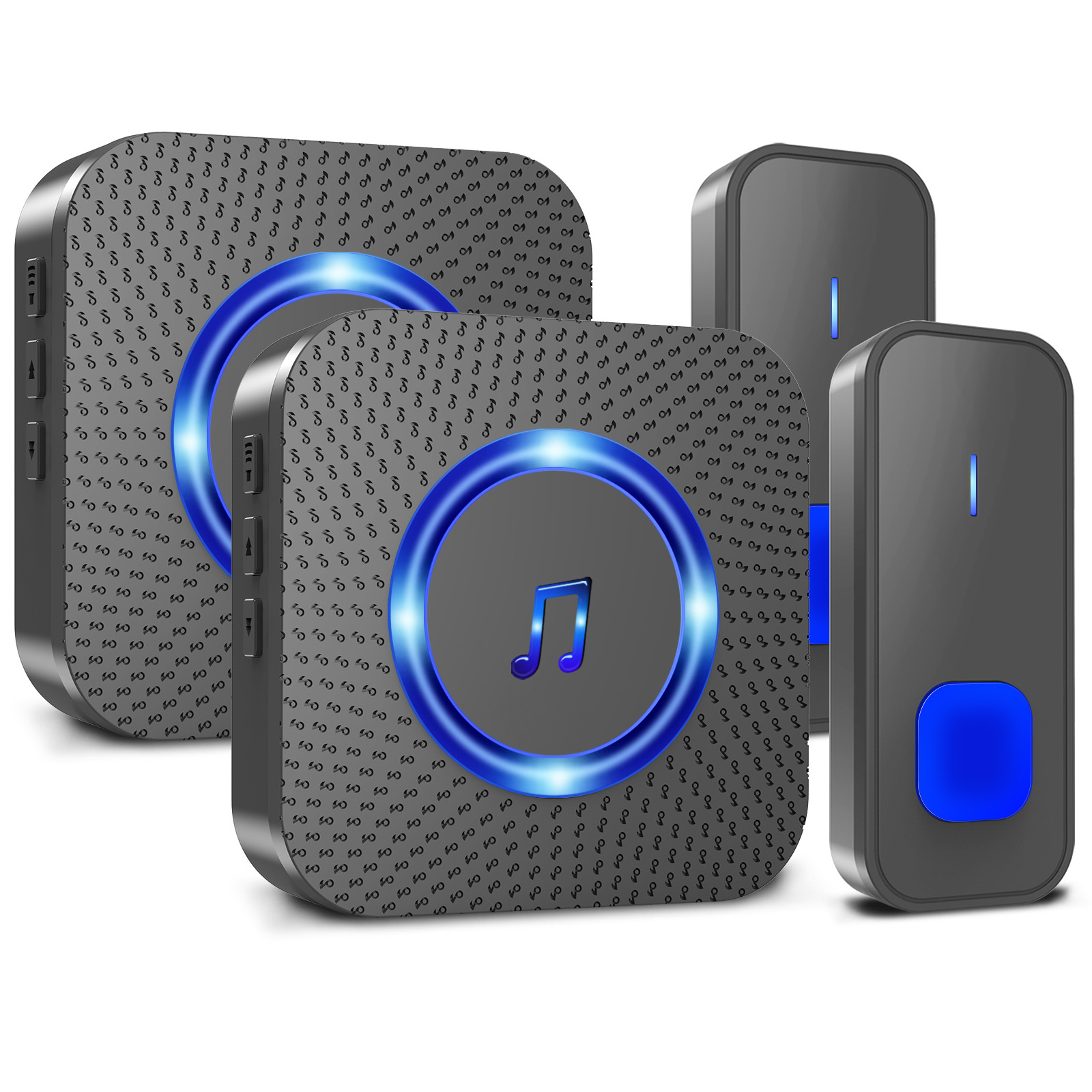 门铃家用 无线 防水IP55 远距离遥控 欧美铃声可选 2拖2 叮咚