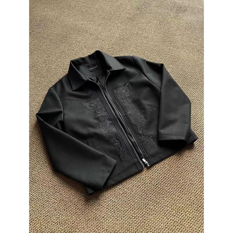 Niche Design Style Spring New High-Density Embroidered Jacket for Men with Carved Design, High-End Feel, Cool and Stylish Western Jacket Niche Design Style Spring New High-Density Embroidered Jacket for Men with Carved Design, High-End Feel, Cool and Stylish Western Jacket