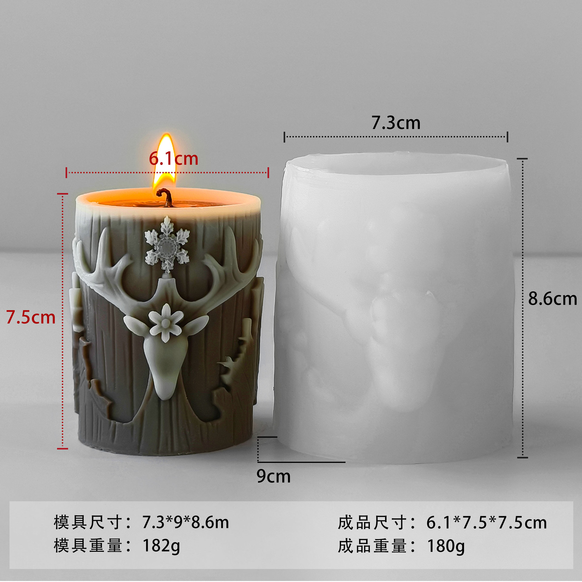 Jiahui Navidad Alce cilíndrico molde de bananas Decoración de Navidad DIY accesorios abrasivos