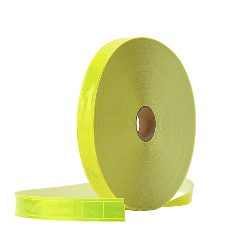 Fibra química de alto brillo material reflectante seguridad laboral al aire libre ropa reflectante tira de PVC reflectante tela reflectante reticular al por mayor