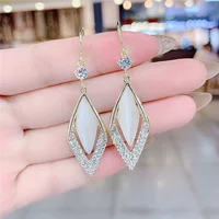 Серьги из стерлингового серебра 925 пробы с кошачьим глазом, простые модные серьги, нишевые нежные серьги, элитные элегантные элегантные серьги