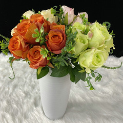 過膠褶皺7頭把束紫霞仙子仿真花室內乾花擺件 人造裝飾花批發