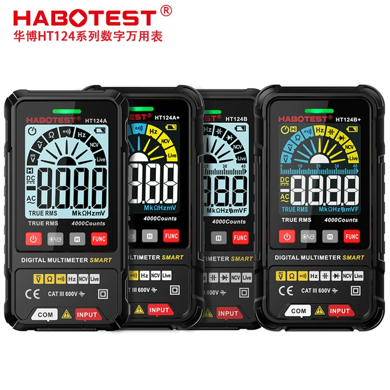Цифровой мультиметр Серии Huabo HT124 Интеллектуальный противоожоговый высокоточный ремонт электрика Мини цифровой дисплей универсальный счетчик