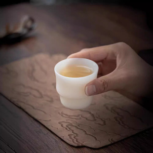 Ice White Porcelain Master Cup, High-End Large Personal Cup, Tea Cup Gift Box, Chinese Style Sheep Fat Jade Porcelain Bamboo Cup Single Cup