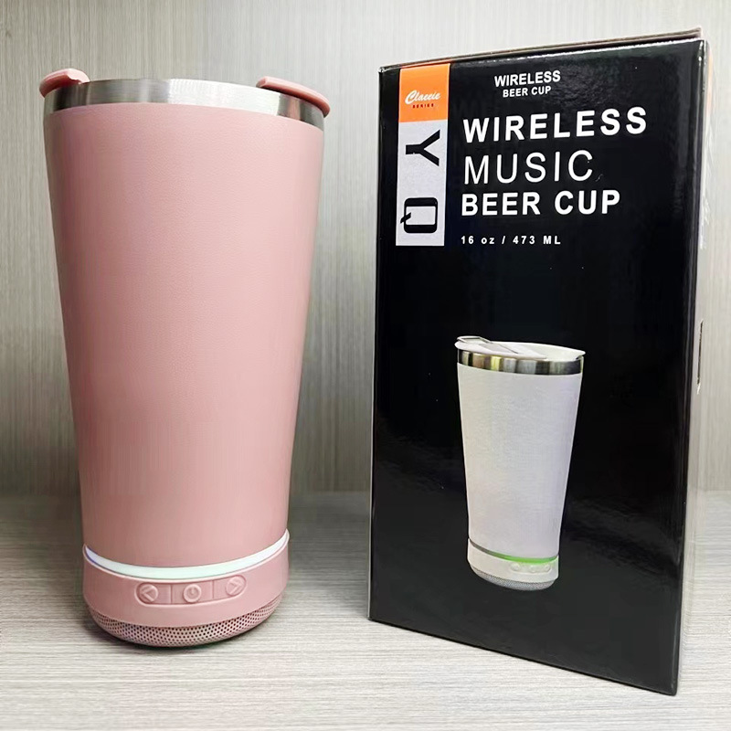 Transfronterizos para música Bluetooth inteligente 304 taza de acero inoxidable 20oz taza de música de automóvil taza corporal recta de negocios
