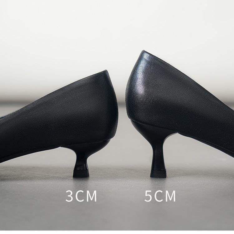 Pointed Toe Low Heel 3cm Stiletto Silent High Heels with Widened Soft Sole Work Shoes Versatile Single Shoes with Free Replacement Heels