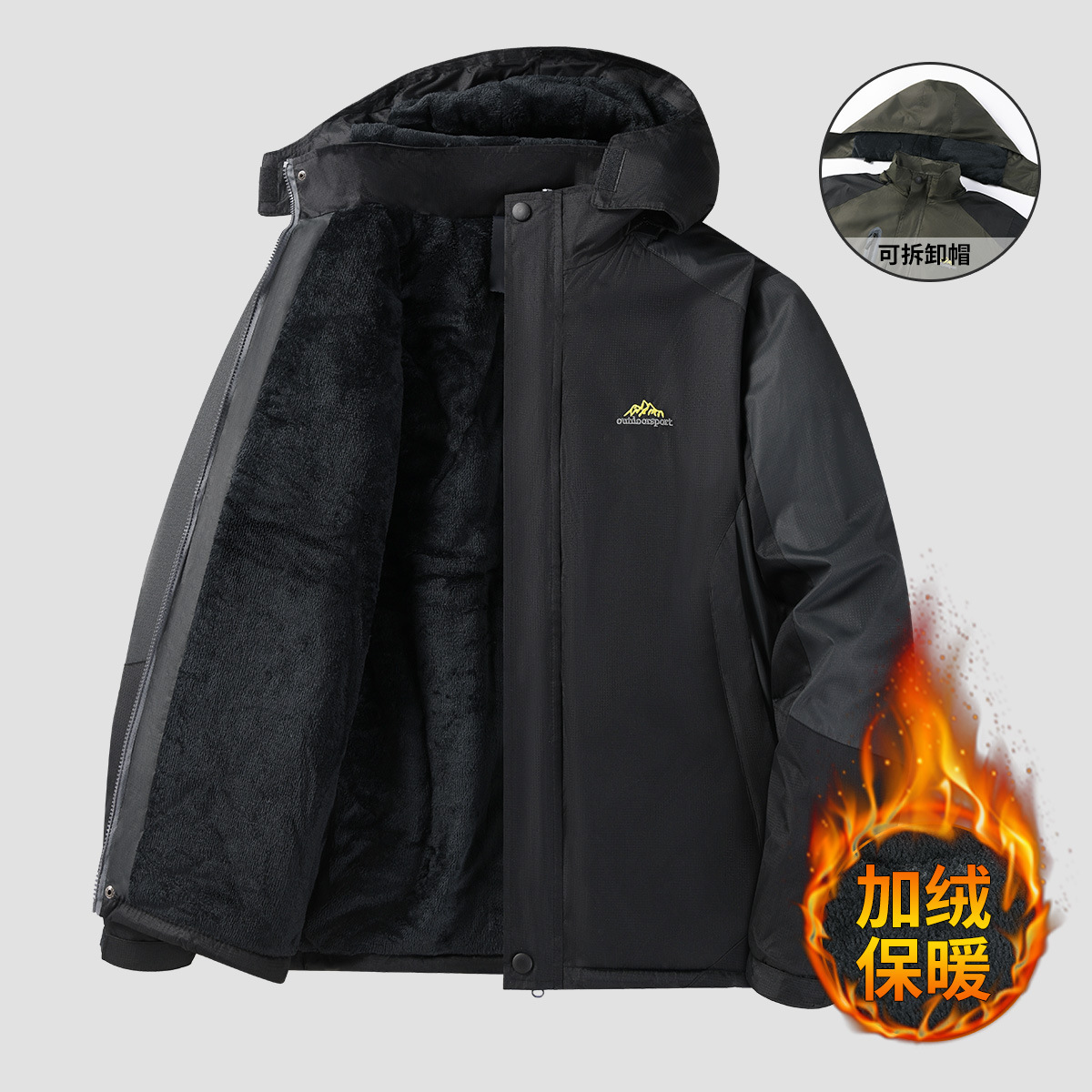 Autumn and Winter Thickeneded Jacket Men's Cotton Outwear Windproof and Waterproof Outdoor Cycling Clothing Work Clothes Printed Logo Group Jacket