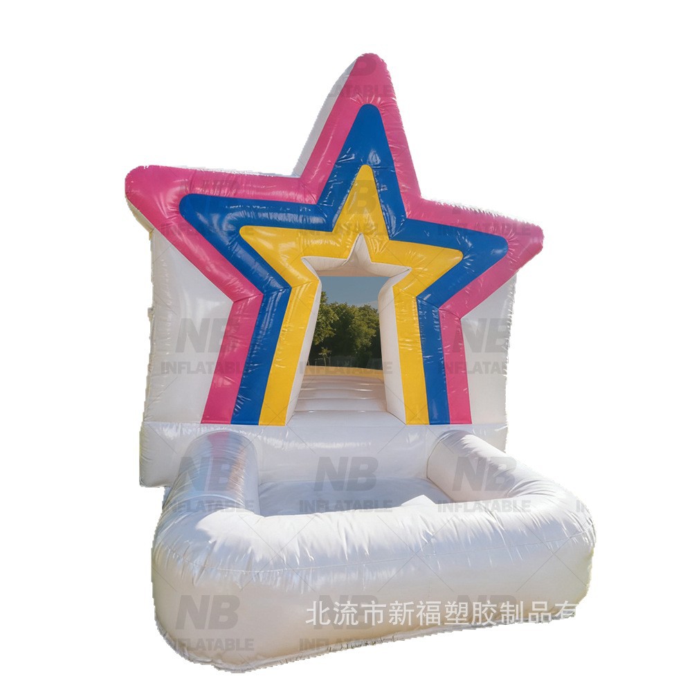PVC comercial estrella blanca infláble trampolín pequeño parque infantil rebotar casa al aire libre castillo juguete