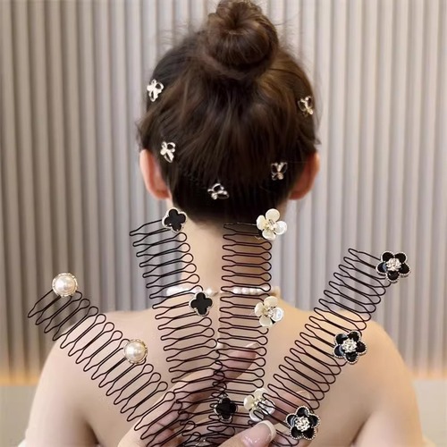 Camellia Hair Fragments Hair Fragments Organizer Hair Clip for Adults Female Hair Accessories Hair Pin Rear Hair Clip