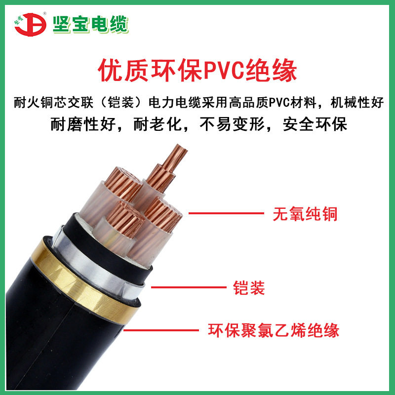 3-core 6-square copper core cable NH-YJV62 national standard…