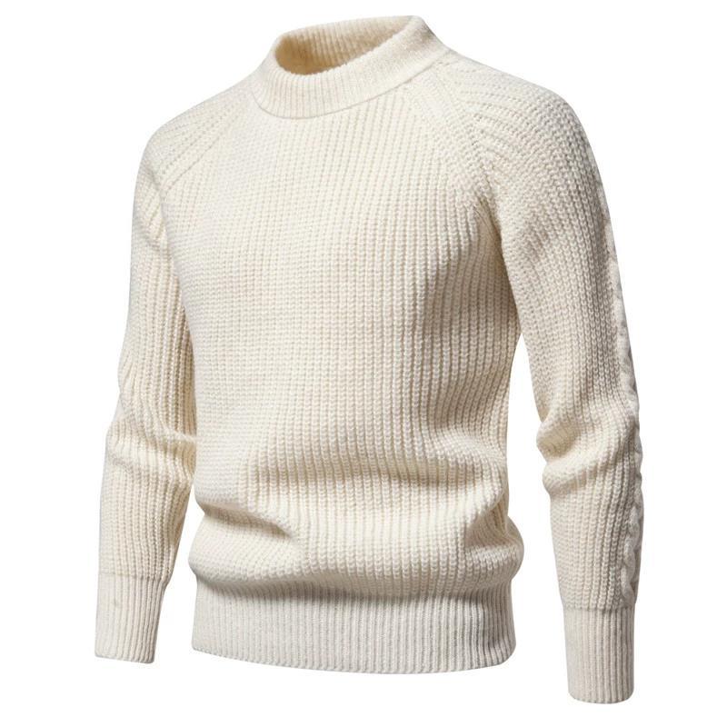 Herren Wollpullover Mit Rundhalsausschnitt Für Herbst Winter_voghion.com