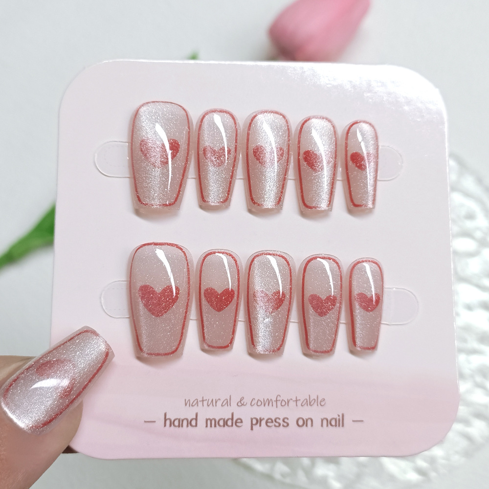 Diez piezas de piezas de uñas de alta calidad hecha a mano, Douyin Xiaohongshu, parche de uñas de venta caliente, armadura de ojo de gato de cristal image 19