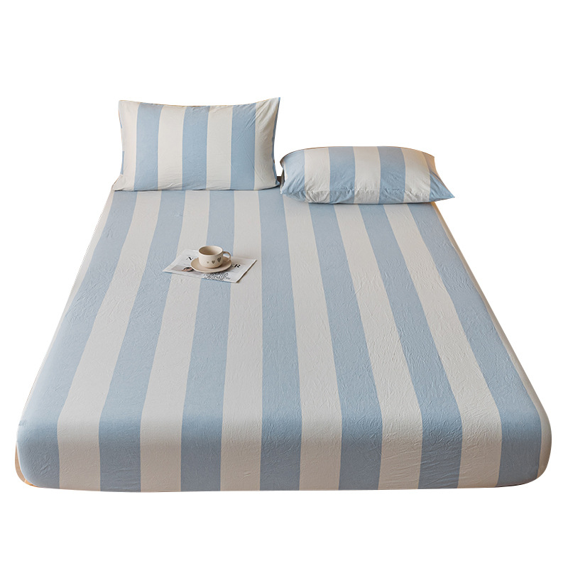 Sombrilla de cama de algodón lavado de algodón Funda de cama de algodón puro de una sola pieza Funda protectora de colchón Simmons Juego de tres piezas 3