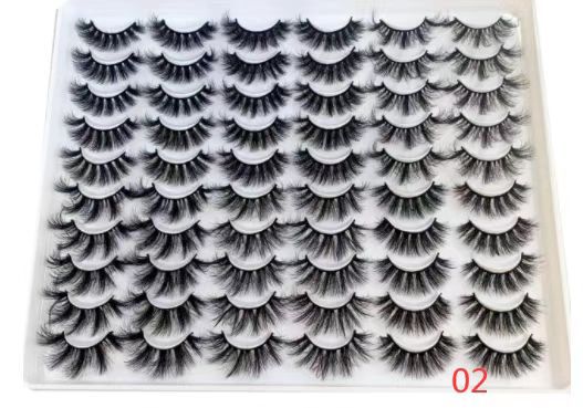 30 pares de comercio exterior Venta caliente mullido grueso imitación pelo de visón pelo de explosión europeo y americano rizado pestañas desordenadas