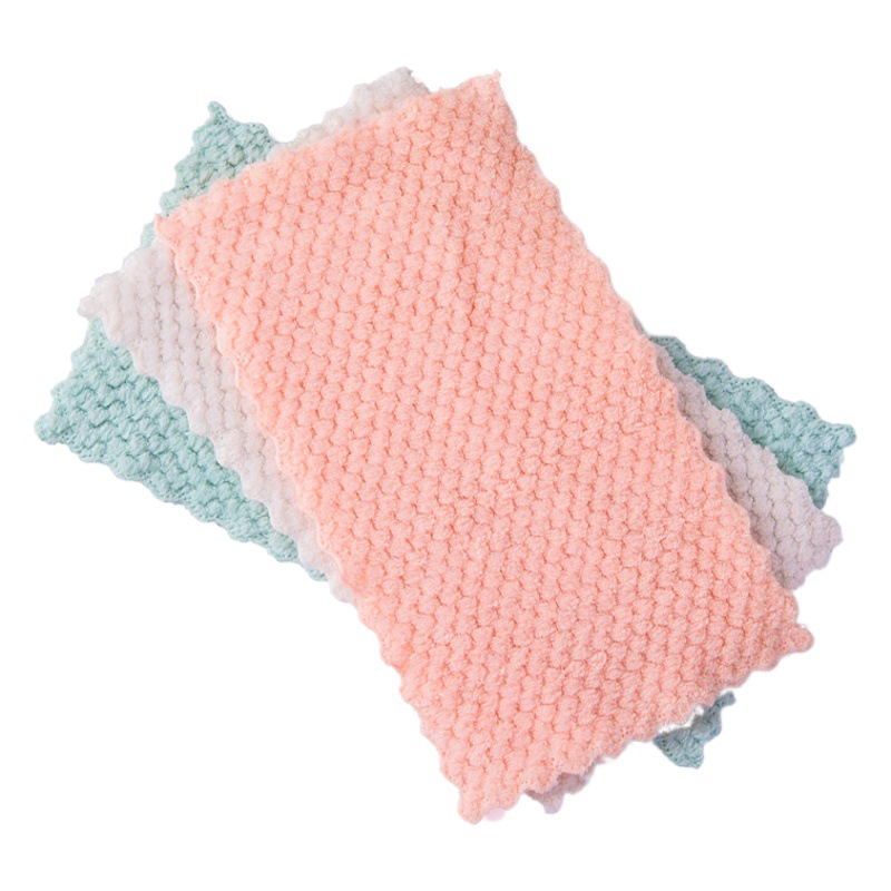 Cocina plato de tela antiadherente aceite piña Plaid plato Toalla de doble cara absorbente engrosada estropajo ventas directas de la fábrica