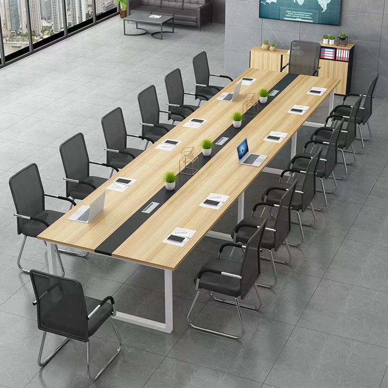 Conference Table, Training Table, Long Table, Simple Modern Conference Room Office Desk and Chair Set, Large and Small Meeting Workstations