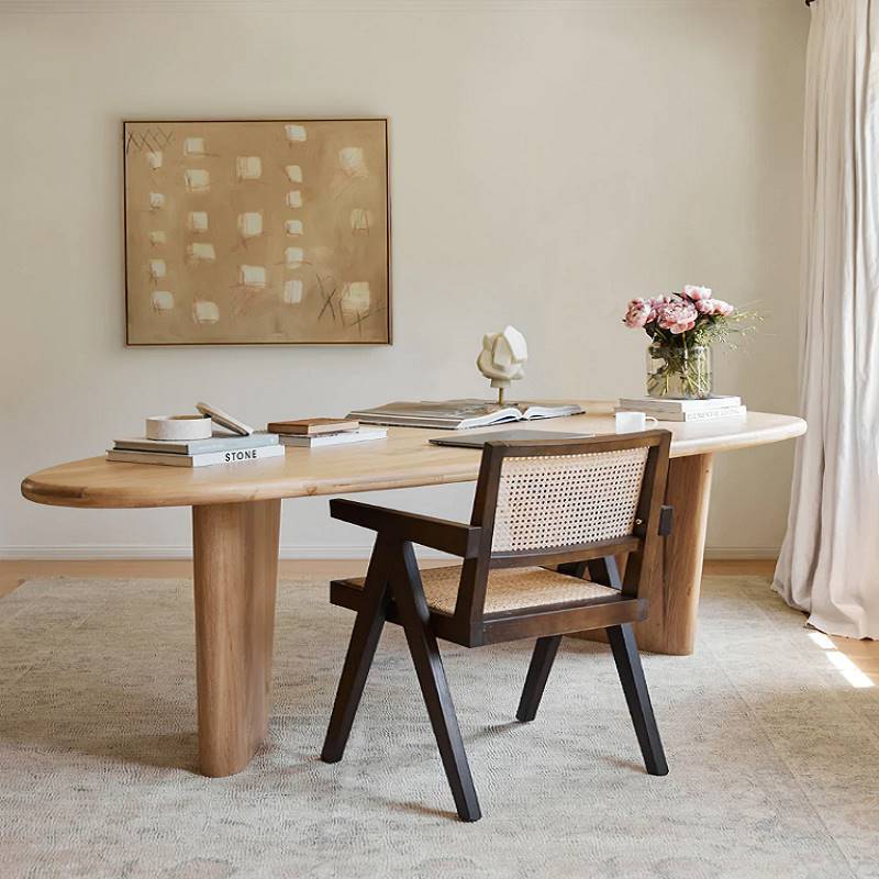 Nordic Solid Wood Desk Oak Special-Shaped Writing Desk Computer Desk Simple Personalized Desk Designer Workbench