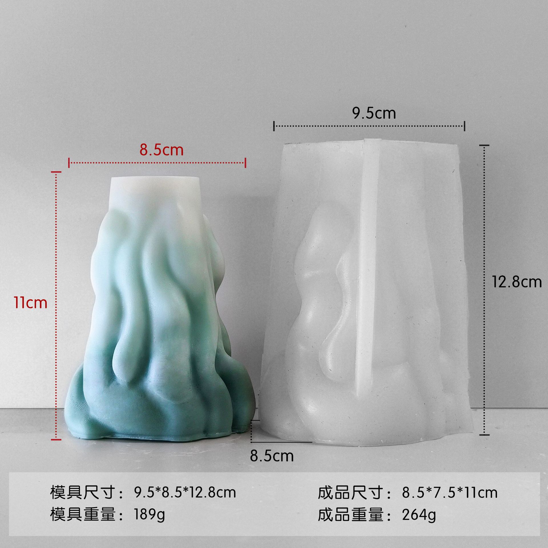 Jiahuimei onda columna aromaterapia vela molde de silicona DIY Cilindro giratorio hecho a mano vela decoración herramienta abrasiva