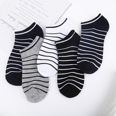 New summer men's boat striped socks, low cut short sports socks, fashionable striped invisible shallow socks