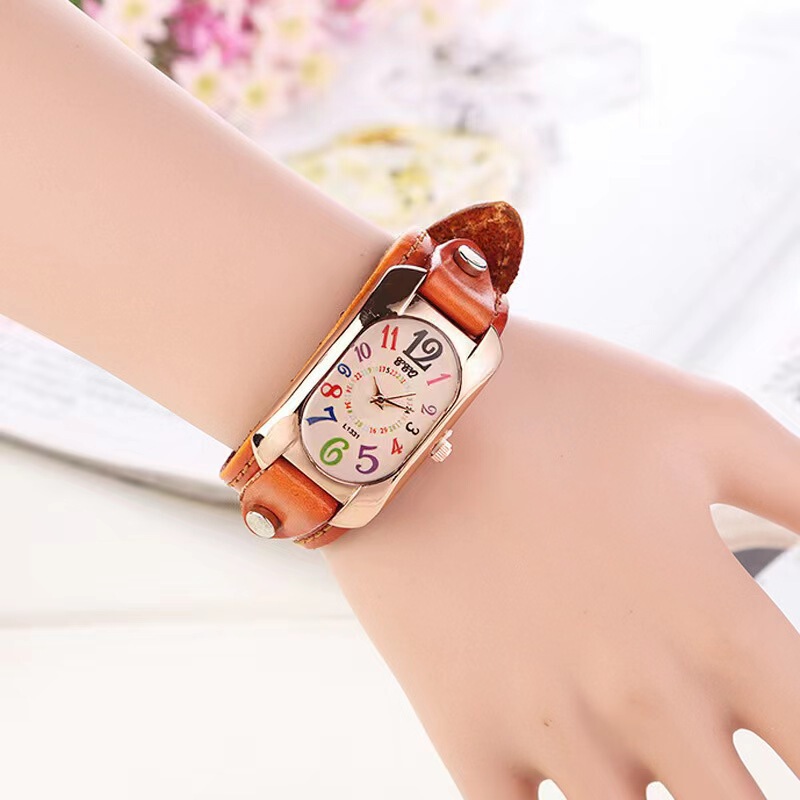 Aliexpress Foreign Trade Retro Belt Watch Personalized Rectangular Color Digital Scale Girls Watch Quartz Watch Aliexpress Foreign Trade Retro Belt Watch Personalized Rectangular Color Digital Scale Girls Watch Quartz Watch