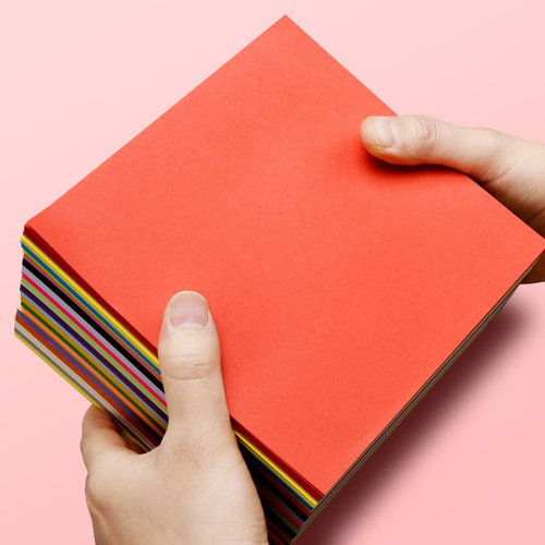 Yuanhao kraft paper origami red black white pink green 15cm yellow purple solid color handmade paper colored paper