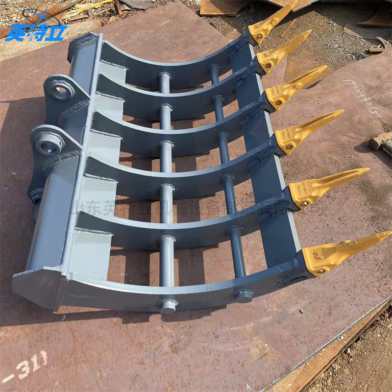 Excavator accessories rake松土翻地挖山药耙农用开荒多齿耙子
