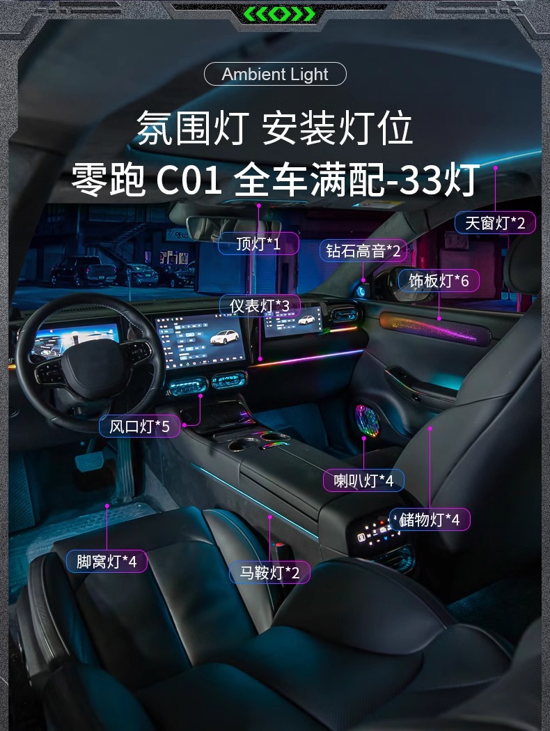 Zero run atmosphere lamp zero run c11 atmosphere lamp zero run c01 atmosphere lamp car interior atmosphere lamp modification